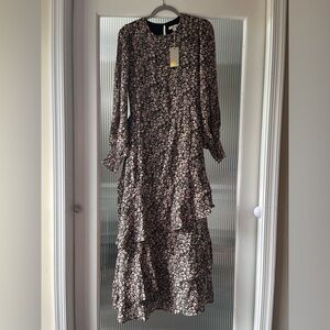 BODEN Womens Tiered Multi Ruffle Maxi Dress size 8R NWT